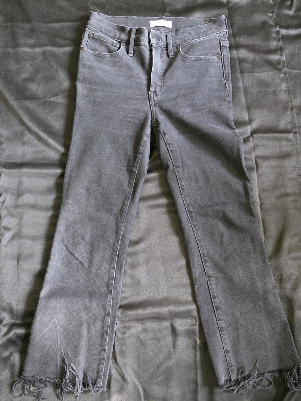 Madewell Cali Demi Boot Charcoal Gray Denim Jeans Stretchy